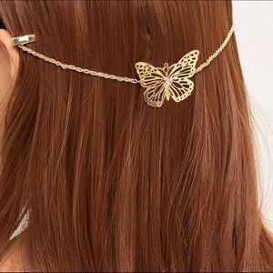 🦋 NWOT Beautiful butterfly hair chain accessory
